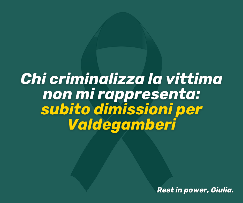 Chi criminalizza la vittima non ci rappresenta: subito dimissioni per Valdegamberi