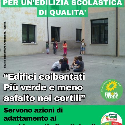 Scuole di Padova: edifici coibentati e meno asfalto nei cortili